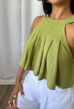 Load image into Gallery viewer, GREEN HALTER-NECK TOP
