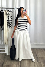 Load image into Gallery viewer, BLACK &amp; WHITE STRIPED DRESS
