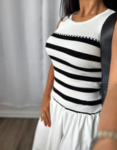 Load image into Gallery viewer, BLACK &amp; WHITE STRIPED DRESS

