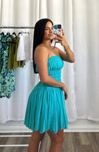 Load image into Gallery viewer, TURQUOISE LINEN DRESS
