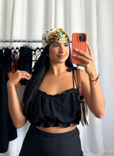 Load image into Gallery viewer, GOLDEN / BLUE SATIN BANDANA
