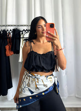 Load image into Gallery viewer, GOLDEN / BLUE SATIN BANDANA
