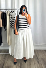 Load image into Gallery viewer, BLACK &amp; WHITE STRIPED DRESS
