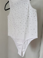 Load image into Gallery viewer, WHITE RHINESTONES BODYSUIT
