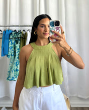 Load image into Gallery viewer, GREEN HALTER-NECK TOP
