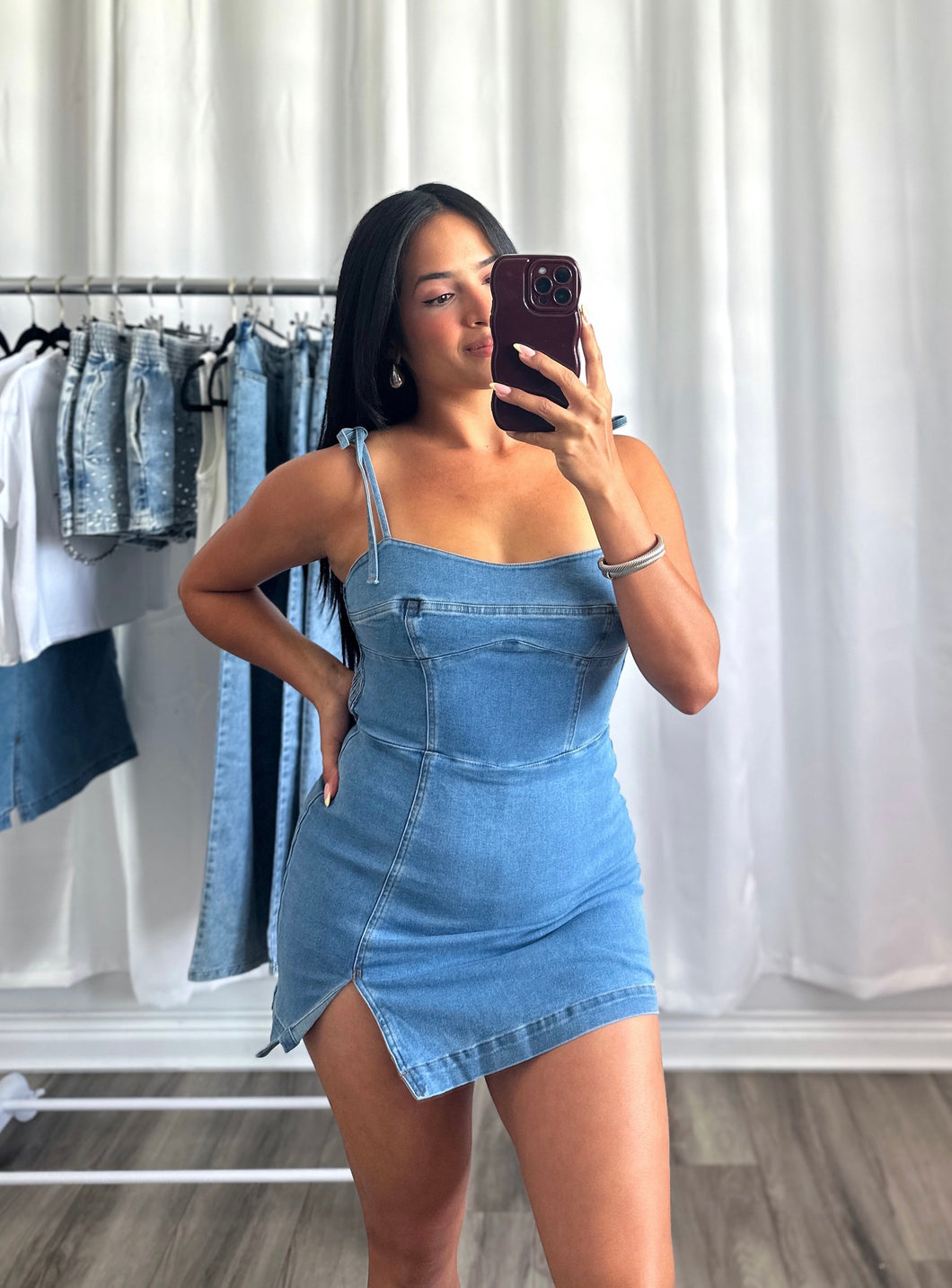 DENIM DRESS/ROMPER
