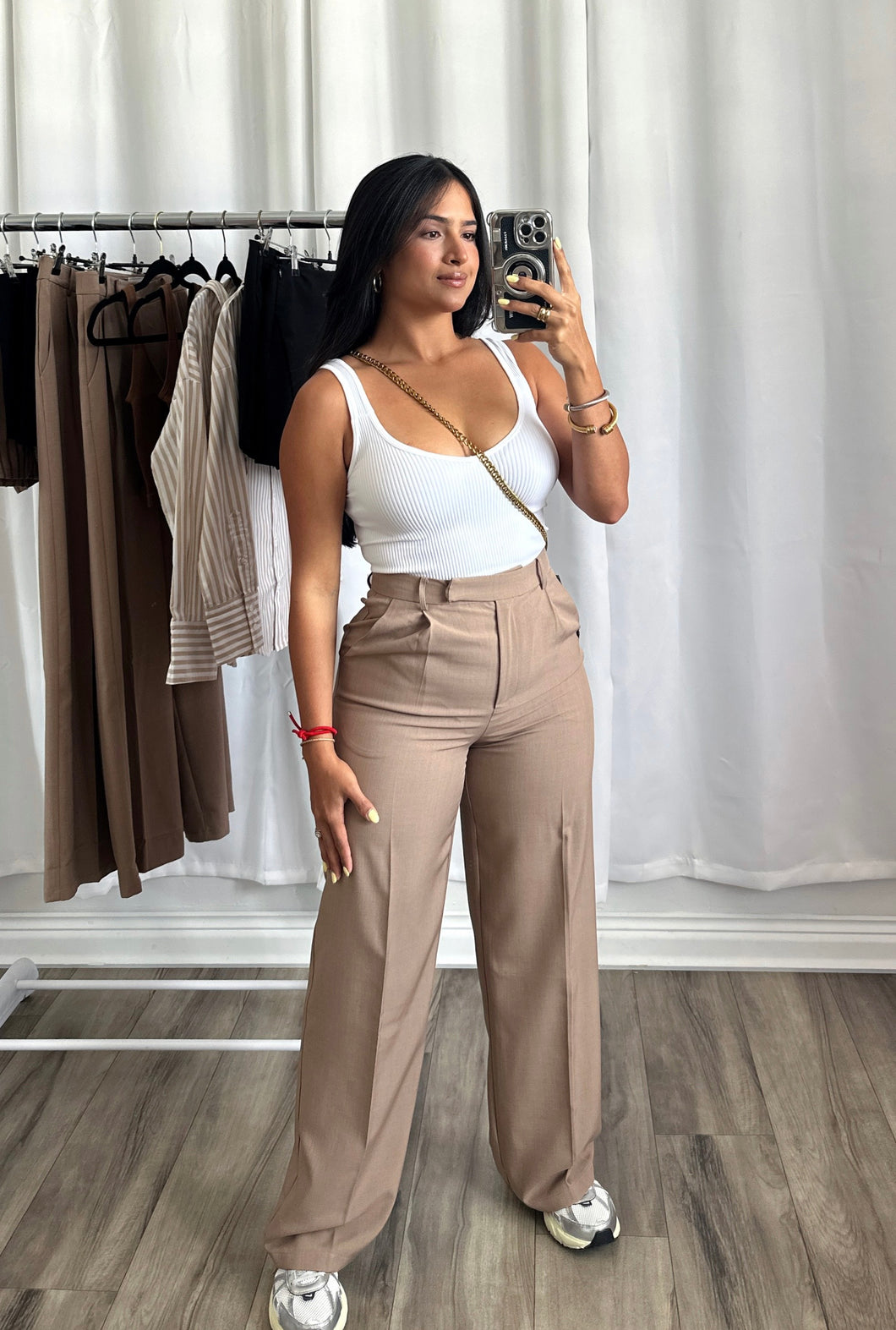 BEIGE HIGH WAISTED PANTS