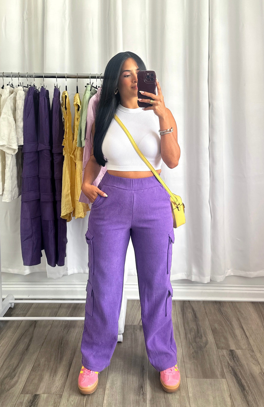 PURPLE CARGO PANTS