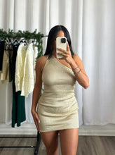 Load image into Gallery viewer, ONE SHOULDER GOLDEN DRESS
