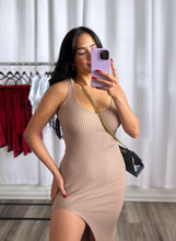 Load image into Gallery viewer, &quot;COFFEE DATE&quot; NUDE DRESS
