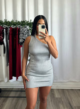 Load image into Gallery viewer, ONE SHOULDER SILVER DRESS
