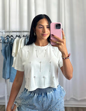 Load image into Gallery viewer, RHINESTONES WHITE TOP

