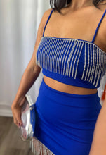 Load image into Gallery viewer, BLUE RHINESTONE SKIRT SET
