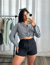 Load image into Gallery viewer, &quot;WEDNESDAY&quot; HIGH WAISTED BLACK SHORTS
