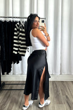 Load image into Gallery viewer, &quot;BLACK SATIN SKIRT&quot;
