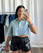 Load image into Gallery viewer, BLACK LEATHER SHORT
