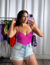 Load image into Gallery viewer, &quot;CRYSTAL&quot; FUCHSIA BODYSUIT
