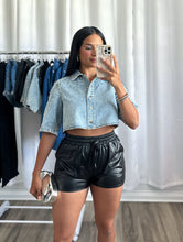 Load image into Gallery viewer, BLACK LEATHER SHORT
