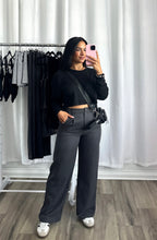 Load image into Gallery viewer, DARK GREY HIGH WAISTED PANTS
