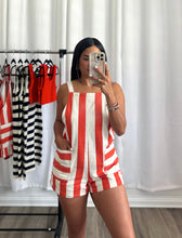 Load image into Gallery viewer, RED STRIPED ROMPER
