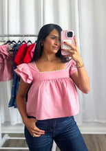 Load image into Gallery viewer, PINK RUFFLE TOP
