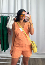Load image into Gallery viewer, ORANGE DENIM ROMPER
