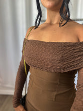 Load image into Gallery viewer, BROWN TOP AND SKIRT SET

