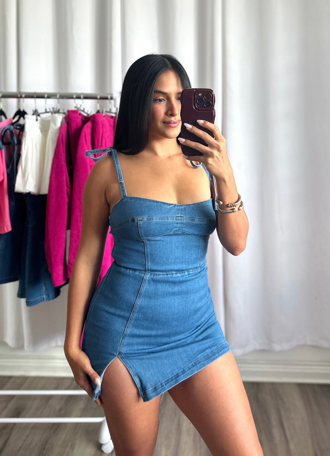 DENIM DRESS/ROMPER