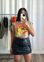 Load image into Gallery viewer, BLACK LEATHER CARGO SKIRT
