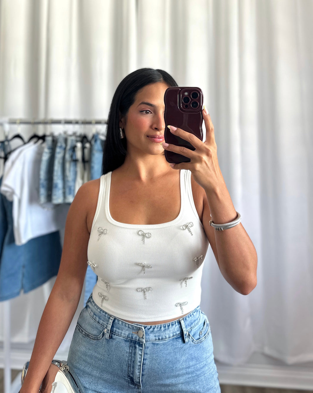 RHINESTONES WHITE TOP
