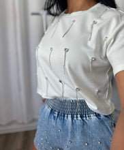 Load image into Gallery viewer, RHINESTONES DENIM SHORT

