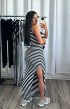 Load image into Gallery viewer, &quot;TRAVEL&quot; STRIPES MAXI DRESS
