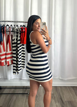 Load image into Gallery viewer, NAVY STRIPED DRESS
