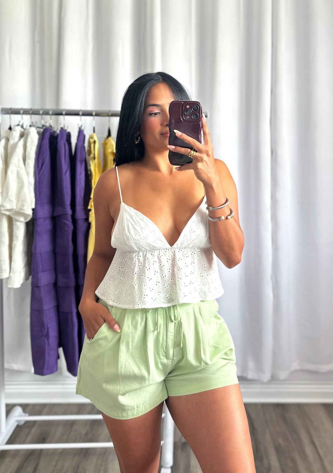 WHITE EYELET TOP