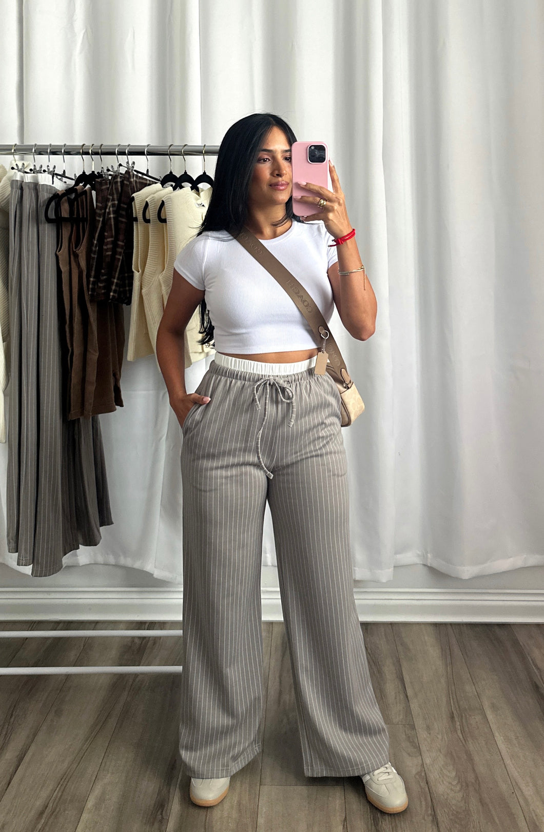 STRIPED BONE PANTS