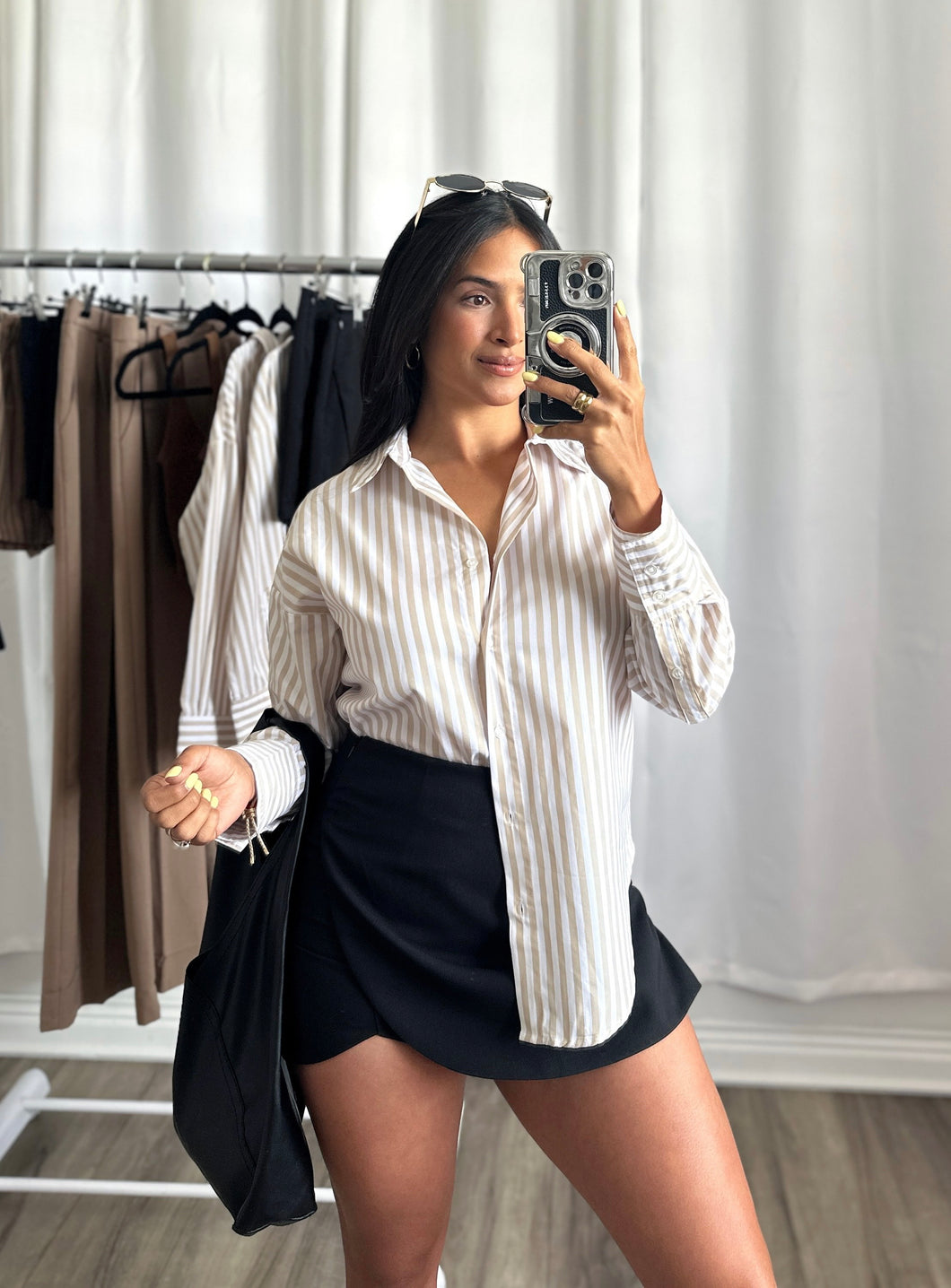 LATTE STRIPED SHIRT