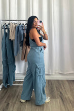Load image into Gallery viewer, BLUE CARGO JUMPSUIT

