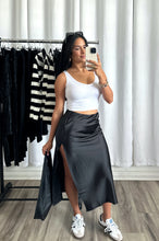 Load image into Gallery viewer, &quot;BLACK SATIN SKIRT&quot;
