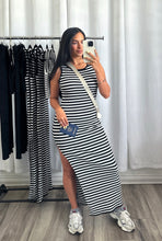 Load image into Gallery viewer, &quot;TRAVEL&quot; STRIPES MAXI DRESS
