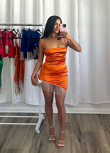 Load image into Gallery viewer, ORANGE RHINESTONE DRESS
