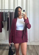 Load image into Gallery viewer, BURGUNDY BLAZER AND SKIRT SET
