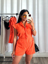 Load image into Gallery viewer, &quot;PUMPKIN SPICE&quot; LINEN ROMPER
