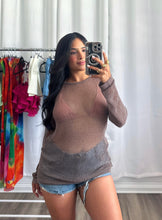 Load image into Gallery viewer, BROWN COVER-UP DRESS
