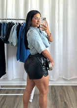 Load image into Gallery viewer, BLACK LEATHER SHORT
