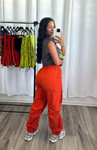 Load image into Gallery viewer, &quot;URBAN&quot; RED/ORANGE CARGO PANTS
