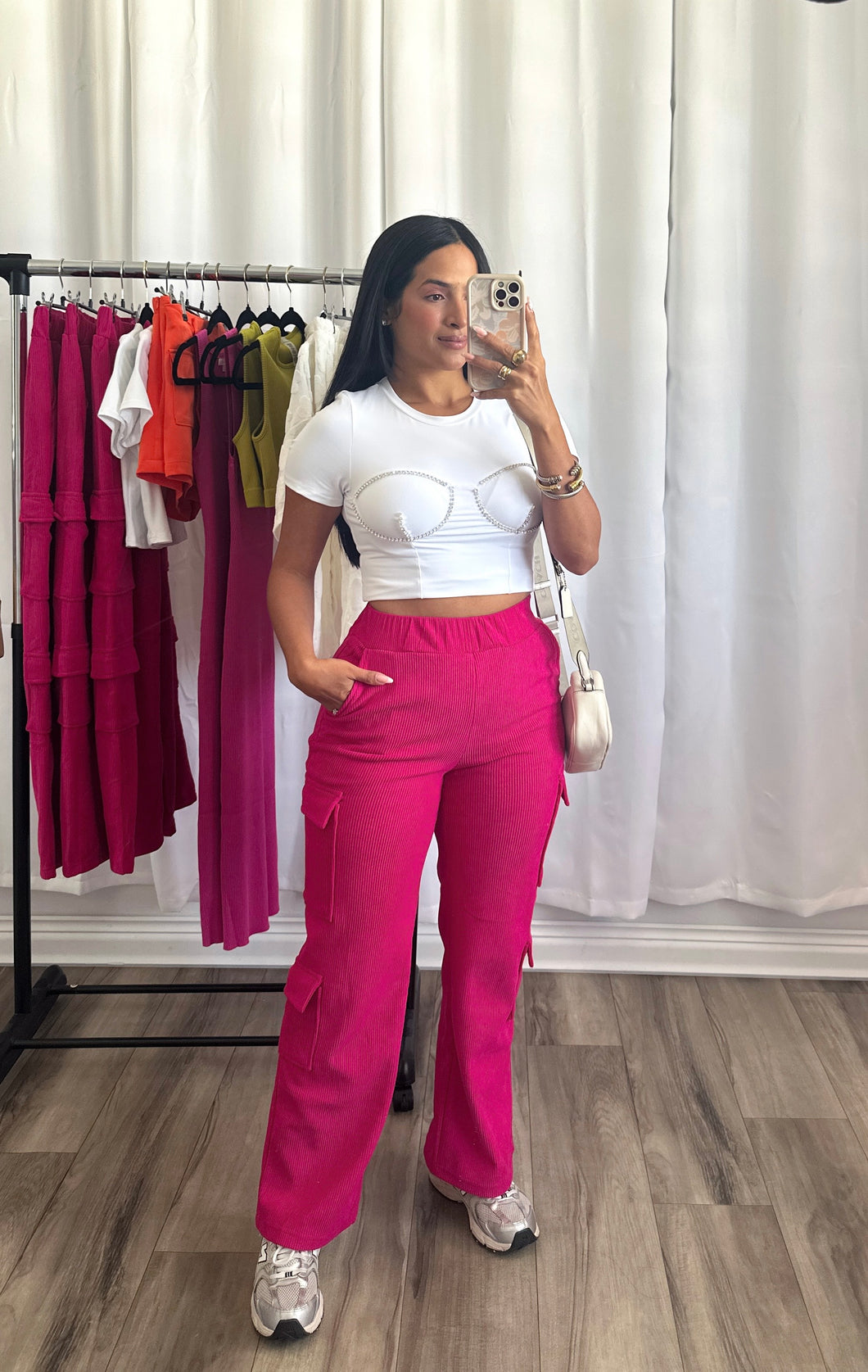 FUCHSIA CARGO PANTS