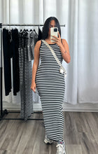 Load image into Gallery viewer, &quot;TRAVEL&quot; STRIPES MAXI DRESS
