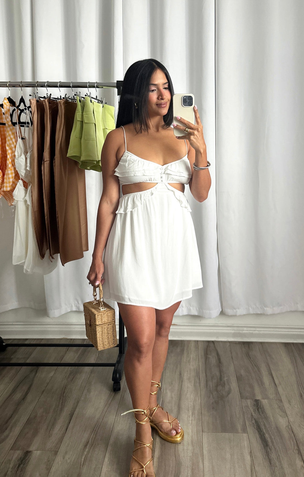 WHITE RUFFLE DRESS