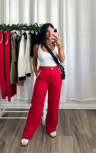 Load image into Gallery viewer, RED HIGH WAISTED PANTS
