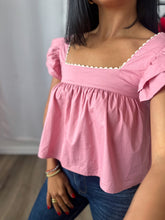 Load image into Gallery viewer, PINK RUFFLE TOP
